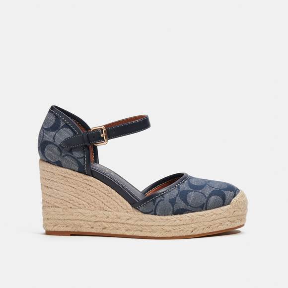 NWT Coach Outlet Raine Espadrille In Signature Denim - Picture 2 of 6